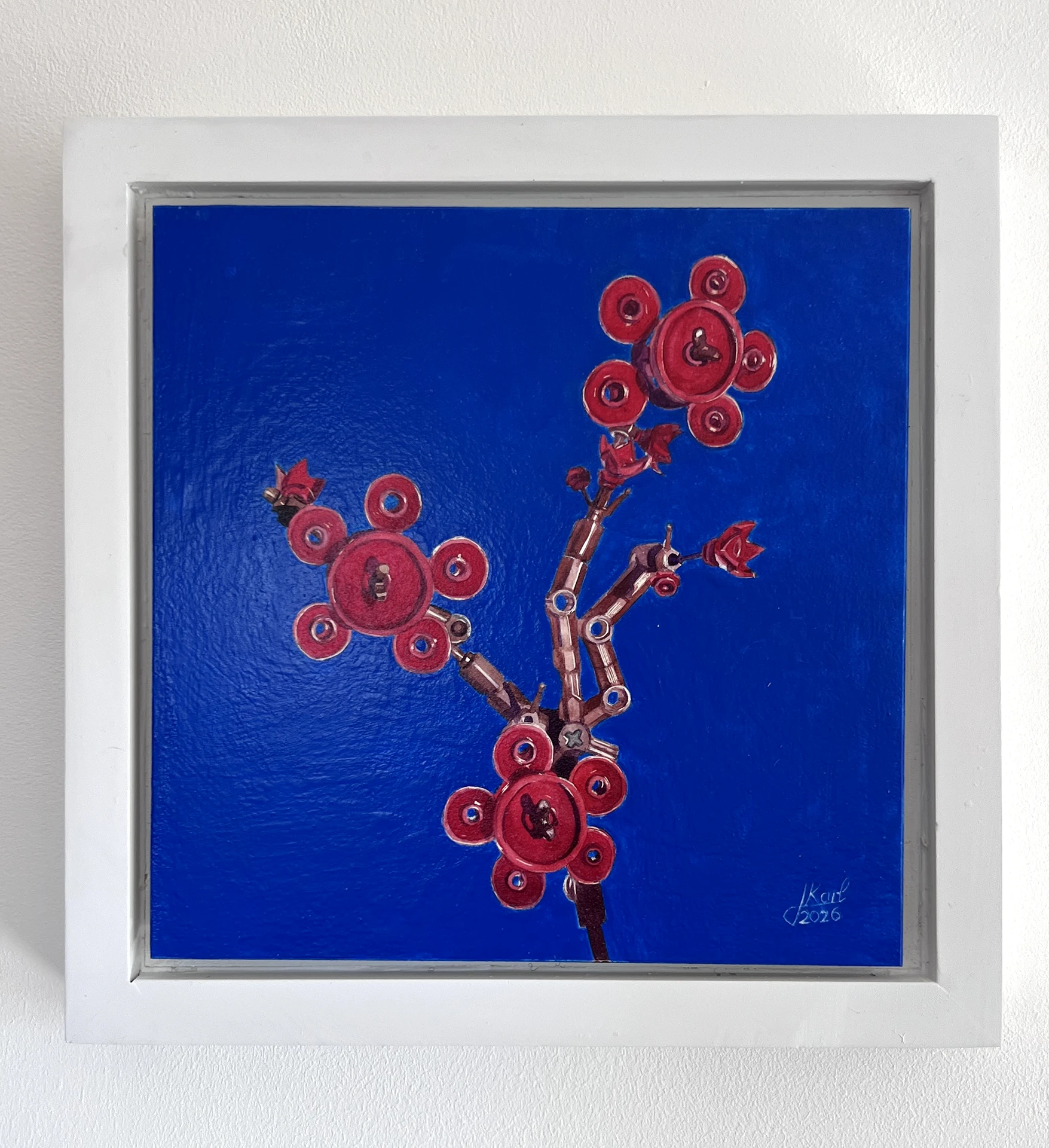 Brick Flowers: Winter Quince in Ultramarine